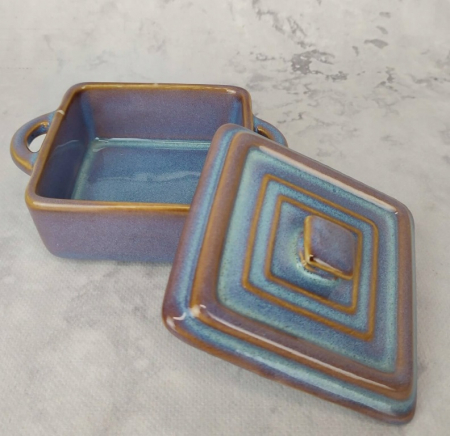 Set 4 ramekini cu capac Koopman, ceramica, 14x10.5x6.5 cm, 240 ml, patrat [6]