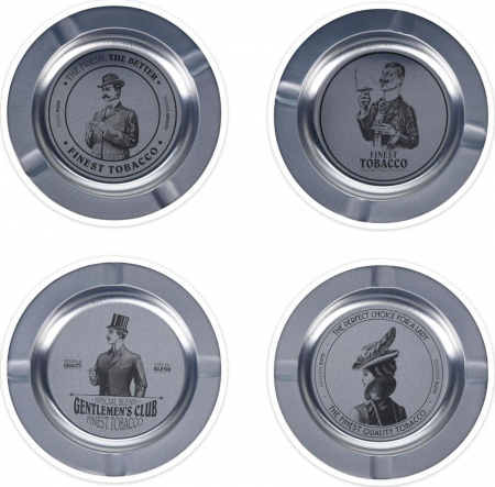 Scrumiere - Set 4 scrumiere Excellent Houseware, metal, 14 cm, argintiu