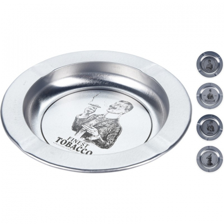 Set 4 scrumiere Excellent Houseware, metal, 14 cm, argintiu [2]