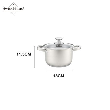 Set 6 oale cu capac Swiss Haus-Montreaux, otel inoxidabil, 16/18/20/24 cm, argintiu [10]
