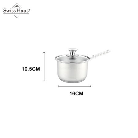 Set 6 oale cu capac Swiss Haus-Montreaux, otel inoxidabil, 16/18/20/24 cm, argintiu [9]