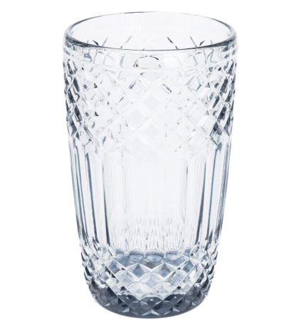 Set 6 pahare Excellent Houseware, sticla, 8x13 cm, 380 ml, transparent/negru [1]