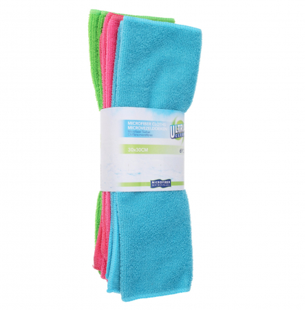 Ustensile pentru gatit - Set 6 prosoape bucatarie Excellent Houseware, microfibra, 30x30 cm, multicolor