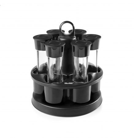 Recipiente condimente - Set 6 recipiente depozitare condimente Ibili-Salades, plastic, 18x21.5 cm, transparent