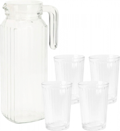 Pahare - Set carafa si pahare Koopman International, sticla, 1.1 l, transparent