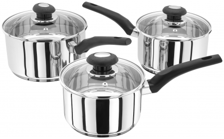 Cookware - Judge Essentials 6-piece saucepan set, stainless steel, 16/18/20 cm, 1/1.6/2.1 l, silver