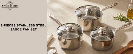 Set cratite 6 piese Swiss Haus-Engelberg, otel inoxidabil, 16/18/20 cm, argintiu [9]