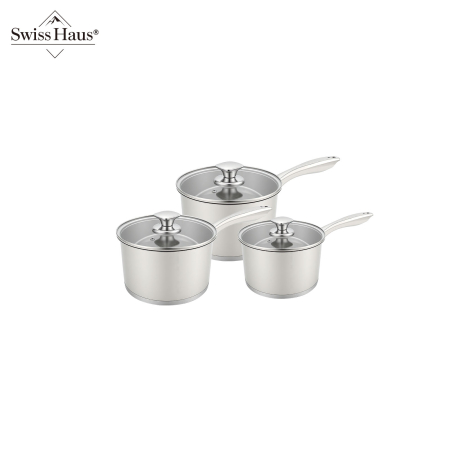 Set cratite 6 piese Swiss Haus-Engelberg, otel inoxidabil, 16/18/20 cm, argintiu [7]