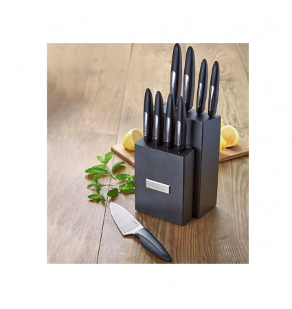 Set cutite cu suport Judge-Sabatier IP, otel carbon, 16.5x15.5x36.5 cm, negru/argintiu [2]