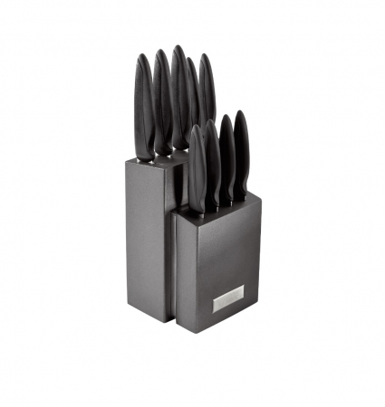 Bucatarie - Set cutite cu suport Judge-Sabatier IP, otel carbon, 16.5x15.5x36.5 cm, negru/argintiu