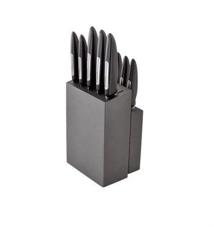 Set cutite cu suport Judge-Sabatier IP, otel carbon, 16.5x15.5x36.5 cm, negru/argintiu [1]