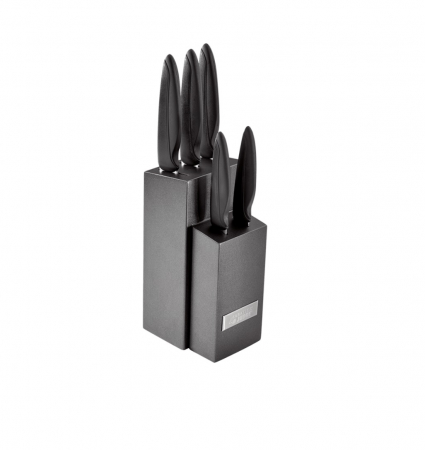 Seturi cutite - Set cutite cu suport Judge-Sabatier IP, otel carbon, 9.5x12x36 cm, negru/argintiu