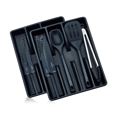 Seturi cutite - Set cutite si ustensile 13 piese Swiss Haus-Bakeware, otel inoxidabil/plastic, negru