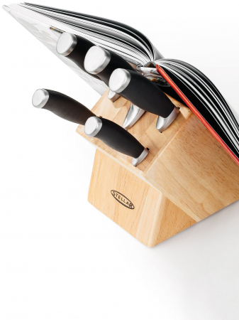 Stellar-James Martin knife set, stainless steel/wood, 34x11x31 cm, Brown/silver/black [1]