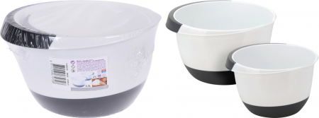 Set doua boluri mixare/servire Excellent Houseware, polipropilena, alb/negru [2]