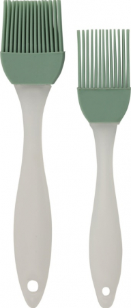 Ustensile pentru gatit - Set doua pensule patiserie Excellent Houseware, silicon/plastic, 20/17 cm, verde