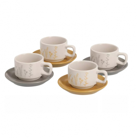 Cesti - Set espresso 8 piese Zeller, gresie, 6.3x4.6 cm, 70 ml, multicolor