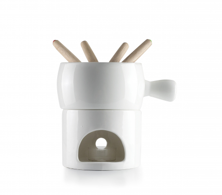 Seturi Fondue - Set fondue Ibili-Flexible Chocolate, ceramica, 11.5x14 cm, alb/maro