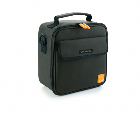 Set of insulated lunch bags and two lunch boxes Ibili-Lunch away, polyester/silicone/plastic, 21x12x22 cm, black/orange [0]