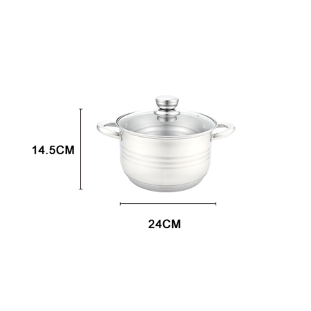 Set oale 12 piese Swiss Haus-Montreaux, otel inoxidabil, 16/18/20/24 cm, argintiu [12]