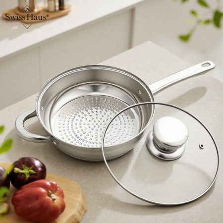 Set oale 12 piese Swiss Haus-Montreaux, otel inoxidabil, 16/18/20/24 cm, argintiu [17]
