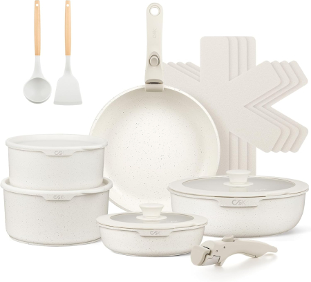 Cookware - Set oale 17 piese Carl Schmidt Sohn-Cookware, aluminiu forjat, 18/20/26 cm, crem