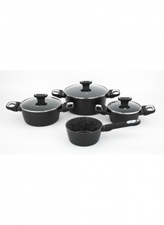 7-piece pot set Carl Schmidt Sohn-Marburg+, aluminum, 16/20/24 cm, black [1]