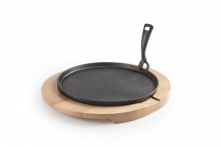 Seturi servire tapas - Set servire tapas Ibili-Accesorios, fonta/lemn, 30x4.2 cm, negru/maro
