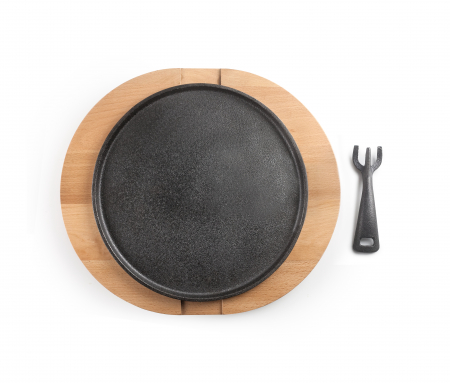 Set servire tapas Ibili-Accesorios, fonta/lemn, 30x4.2 cm, negru/maro [1]