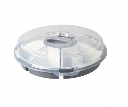 Serving trays - Excellent Houseware snack serving set, polypropylene, 33x9 cm, gray/white