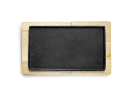 Seturi servire tapas - Set servire tapas Ibili, fonta/lemn, 34/40x20/24 cm, negru/maro