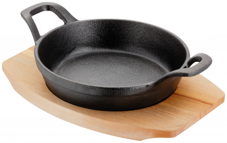 Seturi servire tapas - Set servire tapas Judge Sizzle&Serve, fonta/lemn, 15x6.5 cm, negru/maro
