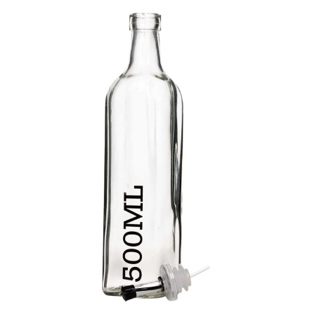 Excellent Houseware oil/vinegar serving set, glass/stainless steel, 6x26 cm, 500 ml, transparent [4]