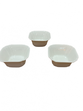 Kitchen - Set of three salad/sauce/snacks serving bowls Excellent Houseware, porcelain, 9.5x4.5 cm, white