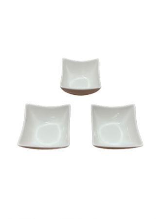 Set trei boluri servire salata/sosuri/snacks Excellent Houseware, portelan, 9x5 cm, alb [4]