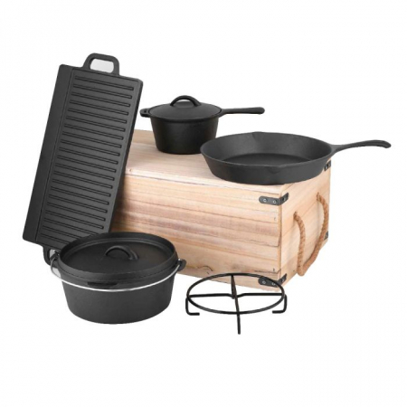 Michelangelo-Parila 9-piece cookware set, cast iron, 9 pieces, black [2]