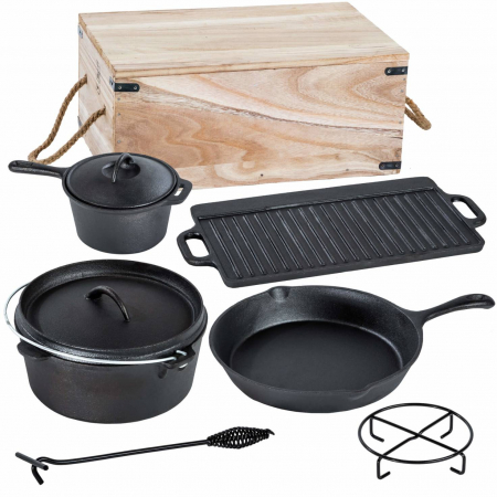 Michelangelo-Parila 9-piece cookware set, cast iron, 9 pieces, black [3]