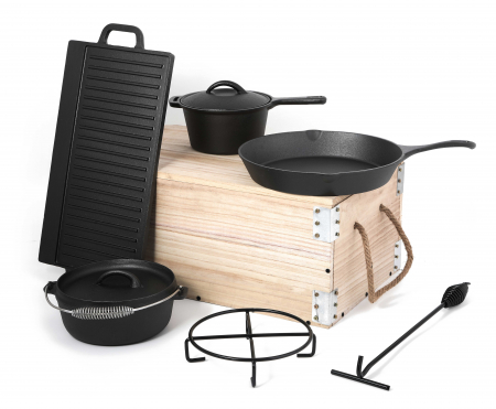 Pot sets - Michelangelo-Parila 9-piece cookware set, cast iron, 9 pieces, black