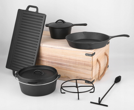 Michelangelo-Parila 9-piece cookware set, cast iron, 9 pieces, black [4]