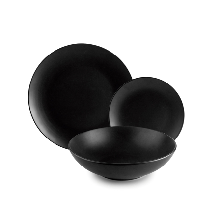 Plate sets - Set vase Ibili Hokkaido, portelan, 12 piese, negru