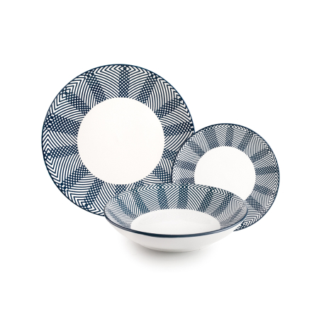 Plate sets - Set vesela Ibili Salzburg, portelan, 18 piese, albastru