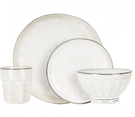 Seturi vesela - Set vesela Excellent Houseware, ceramica, 16 piese, alb