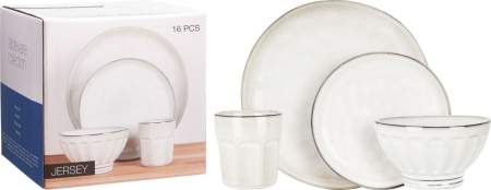 Set vesela Excellent Houseware, ceramica, 16 piese, alb [1]