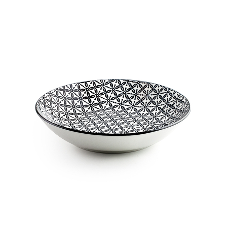 Ibili Bavaria dinnerware set, porcelain, 12 pieces, black/white [3]