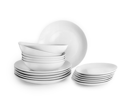 Seturi vesela - Set vesela Ibili Bolonia, portelan, 18 piese, alb