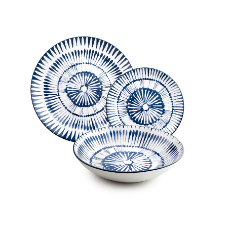 Set vesela Ibili Zeeland, portelan, 12 piese, alb/albastru [1]