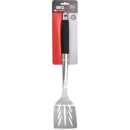 Ustensile gratar - Spatula gratar BBQ, otel inoxidabil, 45 cm, negru/argintiu