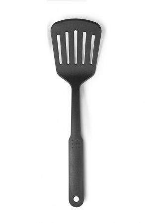 Polonice, clesti, spatule, linguri - Spatula perforata Ibili-Soft, nailon, 31.5 cm, negru