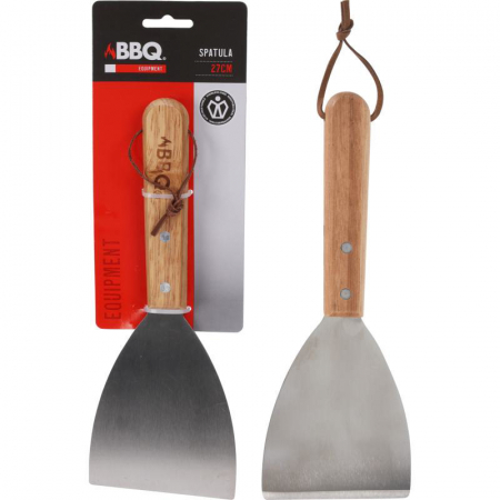 BBQ spatula, stainless steel/wood, 27x10 cm, silver/brown [1]