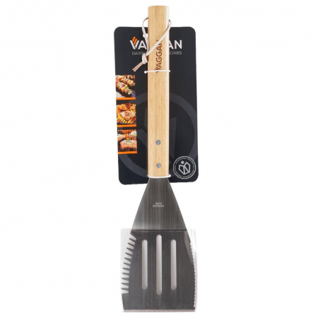 Spatula pentru gratar Vaggan, otel inoxidabil/lemn, 40 cm, argintiu/maro [1]